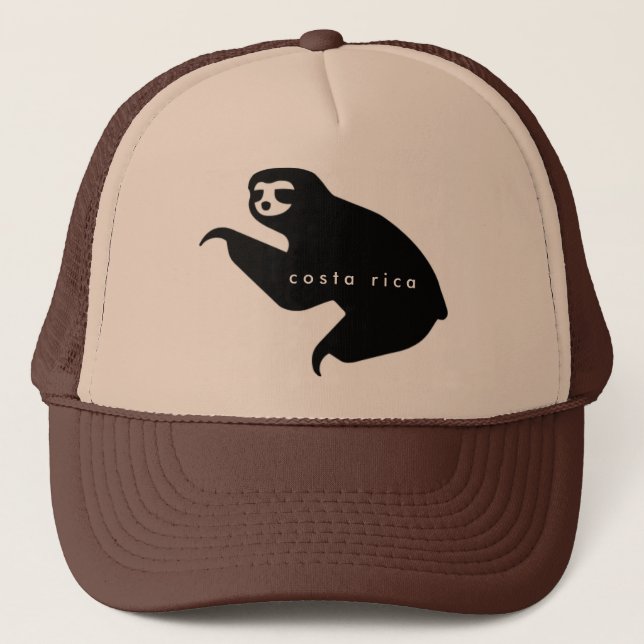 Brown Costa Rica Sloth Souvenir Casquette (Devant)