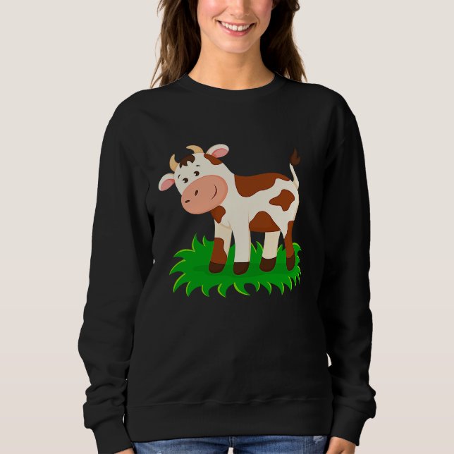 Brown Cow Baby Kids Boys Girls Calf Sweatshirt (Vorderseite)