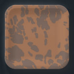 Brown Cow Print Paper Plates Pappteller<br><div class="desc">Rodeo Party Plates</div>
