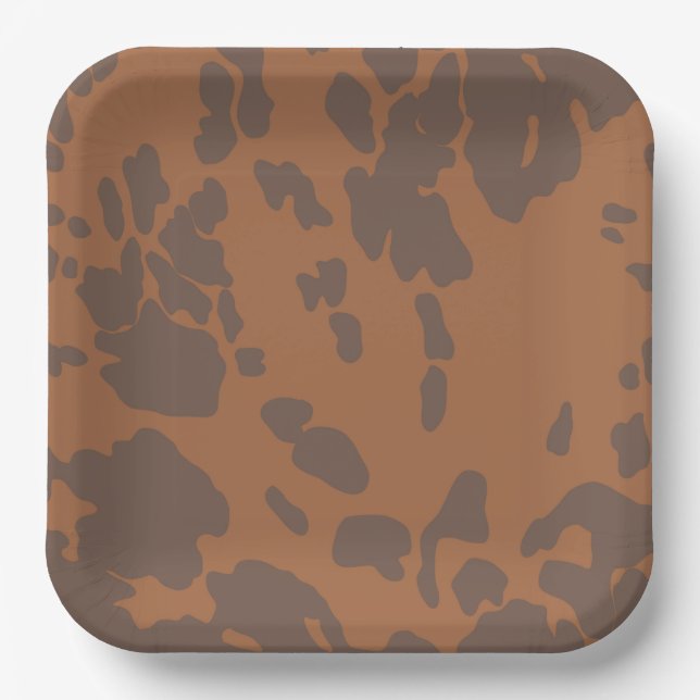 Brown Cow Print Paper Plates Pappteller (Vorderseite)