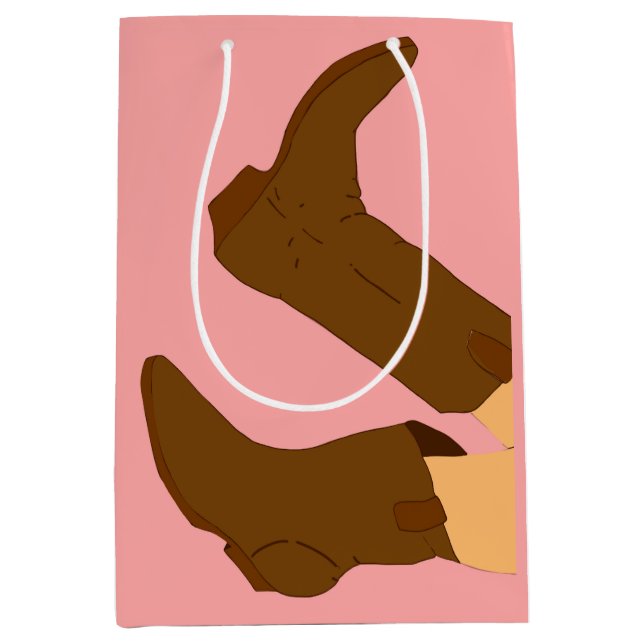 Brown Cowboy Boots Mittlere Geschenktüte (Vorderseite)