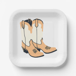 Brown Cowboy Boots Pappteller