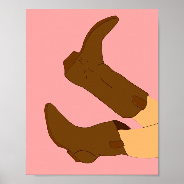 Brown Cowboy Boots Poster (Vorne)