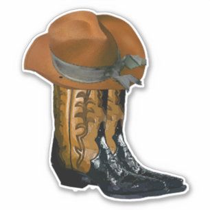 Brown Cowboy hat Country Western Art Aufkleber