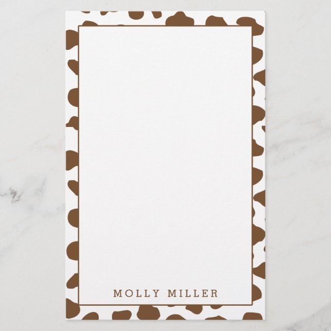 Brown-Cowboy-Kuh-Druck-Briefpapier Briefpapier (Vorderseite)