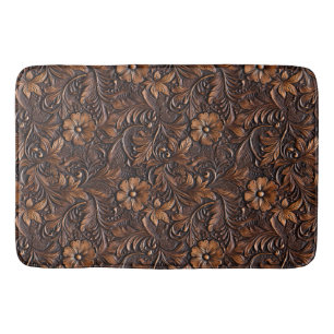 Brown Cowgirl Floral Badematte