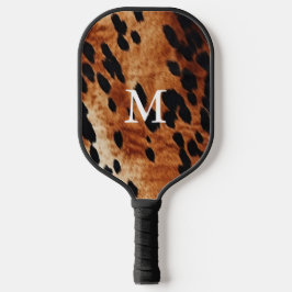 Brown Cowhid Monogramm Pickleball Schläger