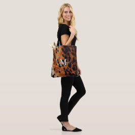 Brown Cowhid Monogramm Tasche