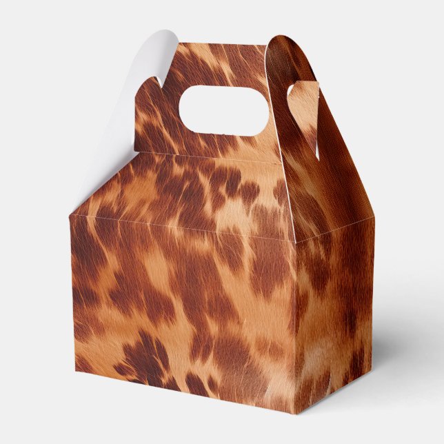 Brown Cowhide Animal Print Geschenkschachtel (Vorderseite)