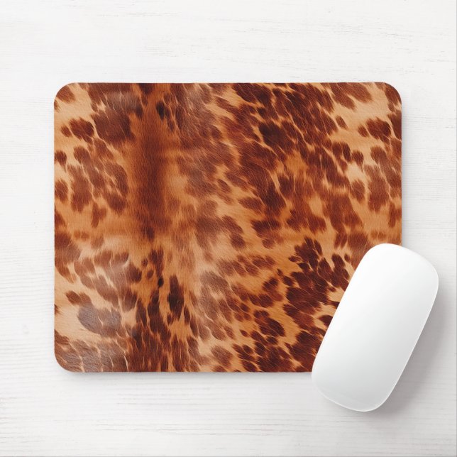 Brown Cowhide Animal Print Mousepad (Mit Mouse)