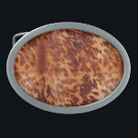 Brown Cowhide Animal Print Ovale Gürtelschnalle<br><div class="desc">Brown Cowhide Animal Print</div>