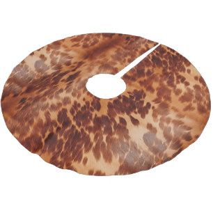 Brown Cowhide Animal Print Polyester Weihnachtsbaumdecke