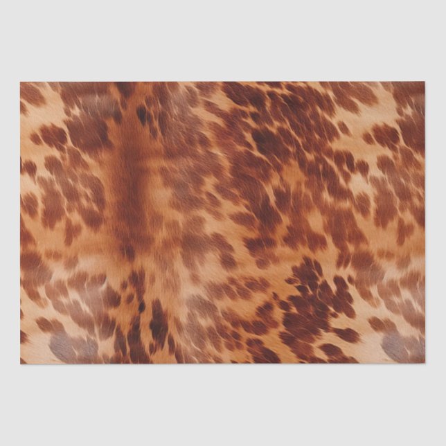 Brown Cowhide Animal Print Seidenpapier (Vorderseite)
