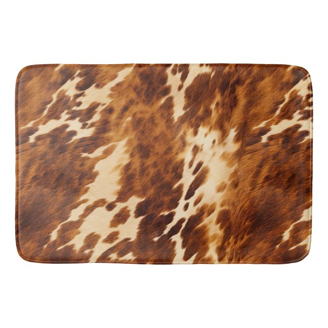 Brown Cowhide Badematte (Vorderseite)