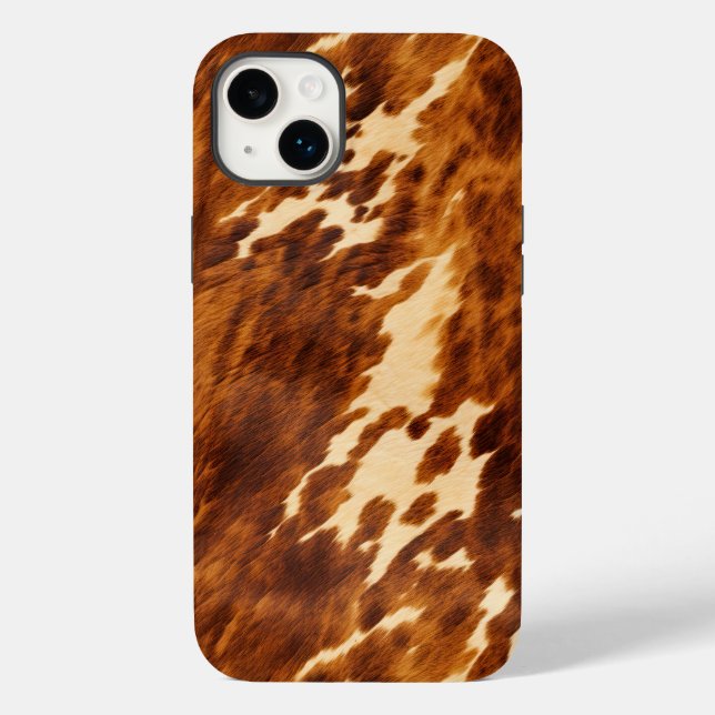 Brown Cowhide Case-Mate iPhone 14 Plus Hülle (Rückseite)