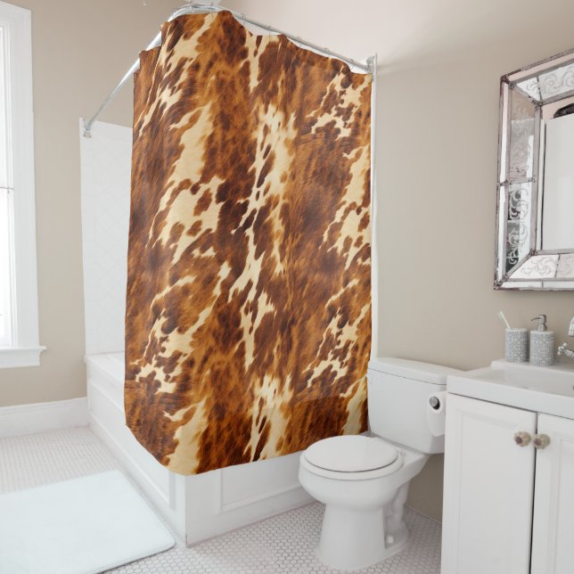 Brown Cowhide Duschvorhang (Beispiel)