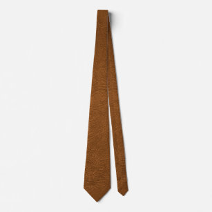 Brown Cowhide Leather Texture Loo Krawatte