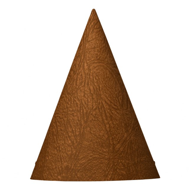 Brown Cowhide Leder Textur aussehen Partyhütchen (Vorderseite)