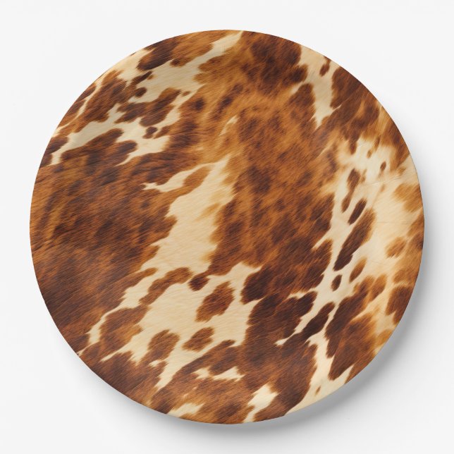 Brown Cowhide Pappteller (Vorderseite)