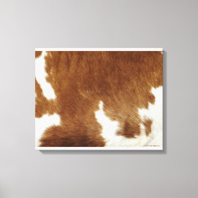 Brown Cowhide Print Wrapped Canvas Leinwanddruck (Vorderseite)