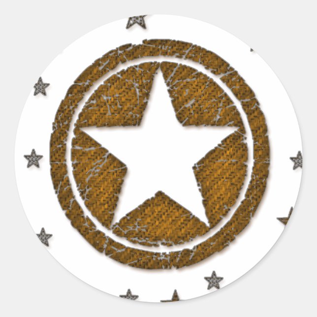Brown Cracked Western Star Abzeichen Stickers (Vorderseite)