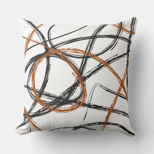 BROWN CRAZY LINES DESIGN Retro-Kissen Kissen