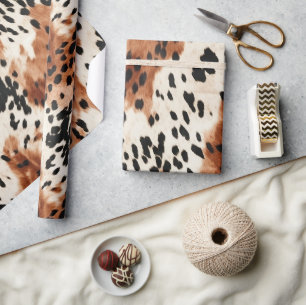 Brown Cream Animal Cowhid Geschenkpapier