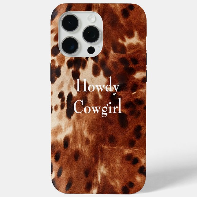 Brown Cream Black Cowhide Case-Mate iPhone Hülle (Rückseite)