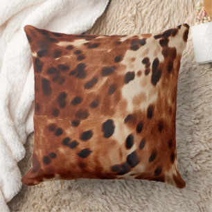 Brown Cream Black Cowhide Kissen
