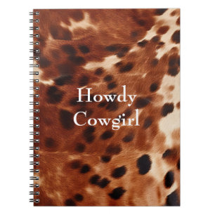 Brown Cream Black Cowhide Notizblock