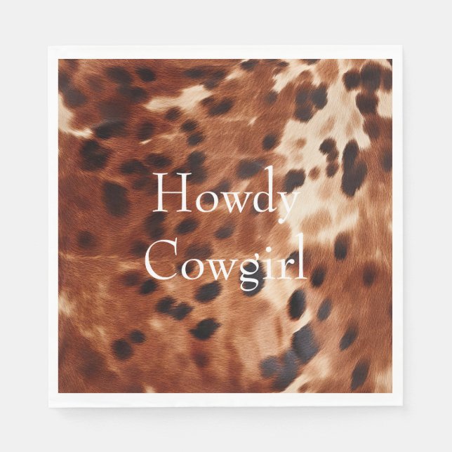 Brown Cream Black Cowhide Serviette (Vorderseite)