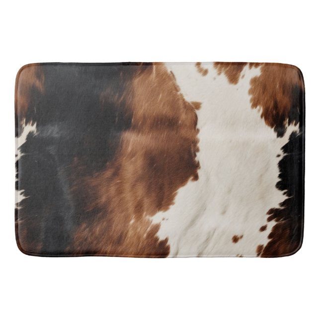 Brown Cream Black Südwest Cowhide Badematte (Vorderseite)