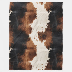 Brown Cream Black Südwest Cowhide Fleecedecke