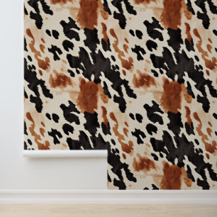 Brown Cream Black Südwest Cowhide Tapete