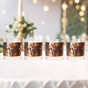 Brown Cream Black Südwest Cowhide Whiskyglas