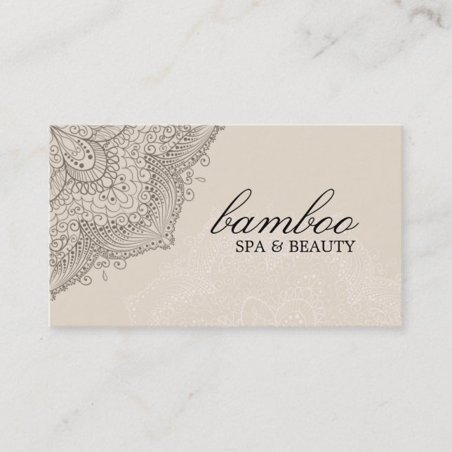 Brown & Cream Exotic Wellness-Center Business Card Visitenkarte (Vorderseite)