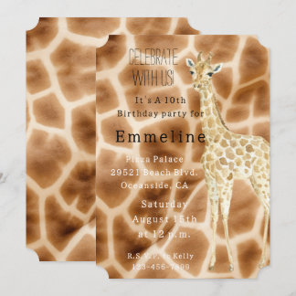 Brown Cream Giraffe Einladung