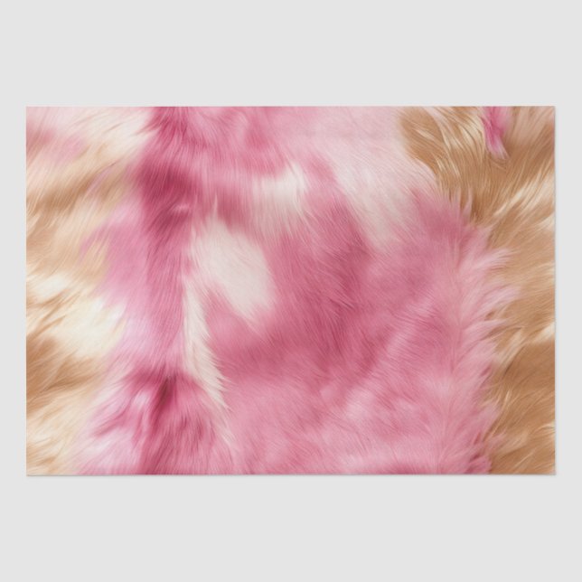 Brown Cream Pink Cowgirl Cowhide Seidenpapier (Vorderseite)