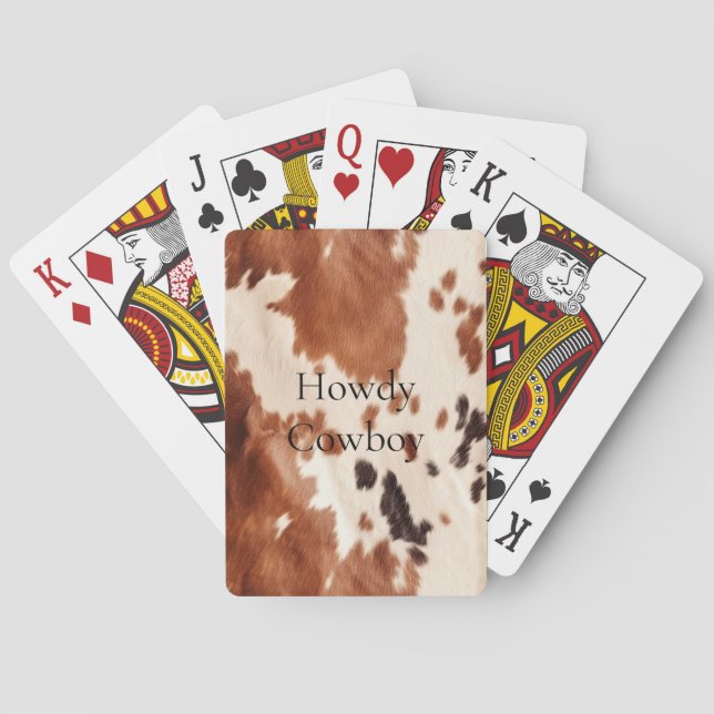 Brown Cream Southwest Cowhide Christmas Spielkarten (Rückseite)