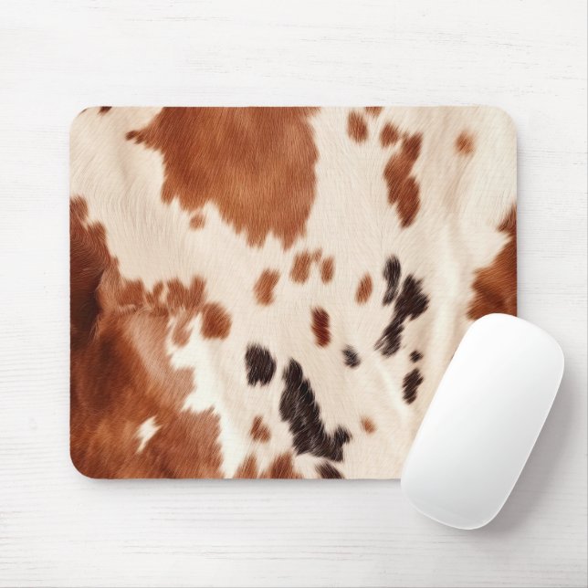 Brown Cream Southwest Cowhide  Mousepad (Mit Mouse)