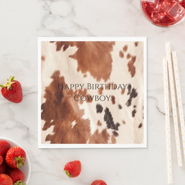 Brown Cream Southwest Cowhide  Serviette (Beispiel)