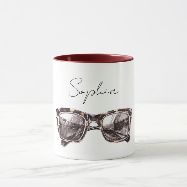 Brown Cream Sunglasses Tasse (Zentrum)