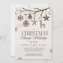 Brown Cream Vintage Weihnachten Einladung