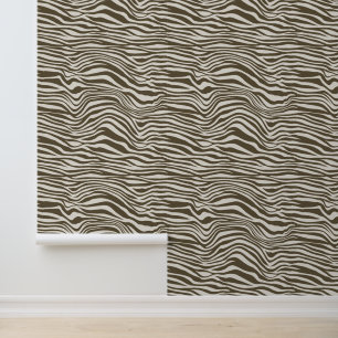 Brown Cream Zebra Animal Tapete