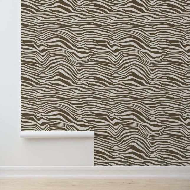 Brown Cream Zebra Animal Tapete (Anwendung)