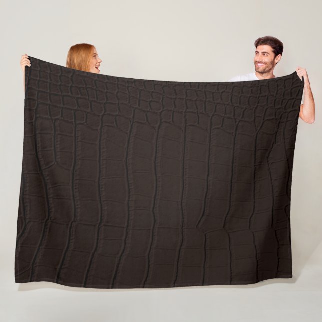 Brown Crocodile Skin Print Fleecedecke (Beispiel)