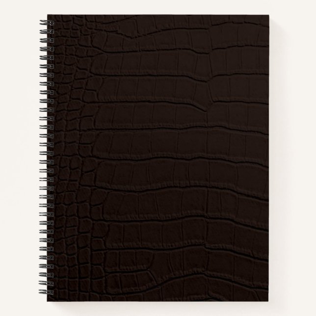 Brown Crocodile Skin Print Notizbuch (Vorderseite)