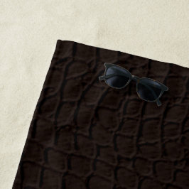 Brown Crocodile Skin Print Strandtuch