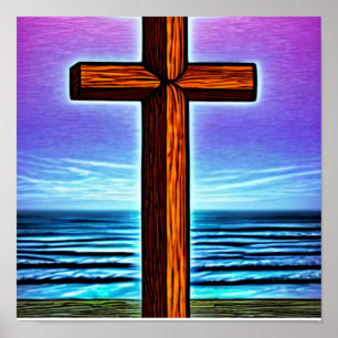 Brown Cross von Waves Poster