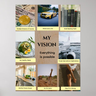 Brown Custom Vision Board Poster